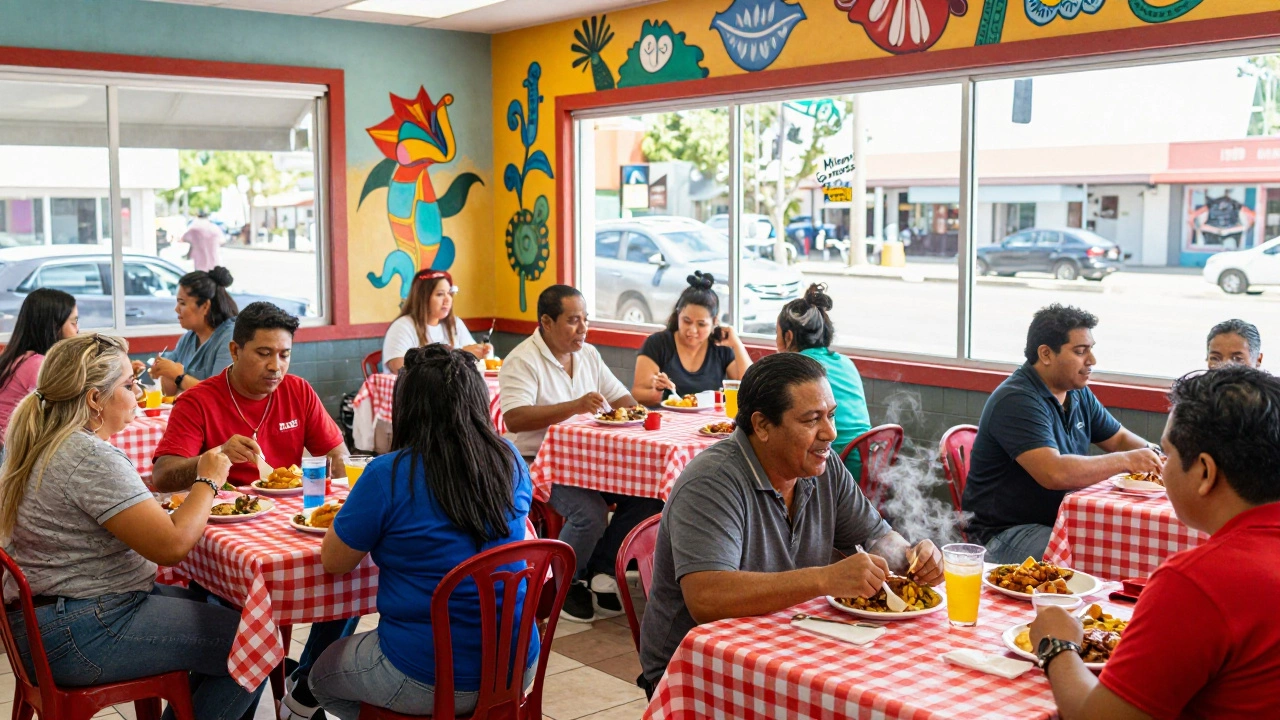Bustling local diner in Miami Gardens serving authentic Latin American food to diverse patrons