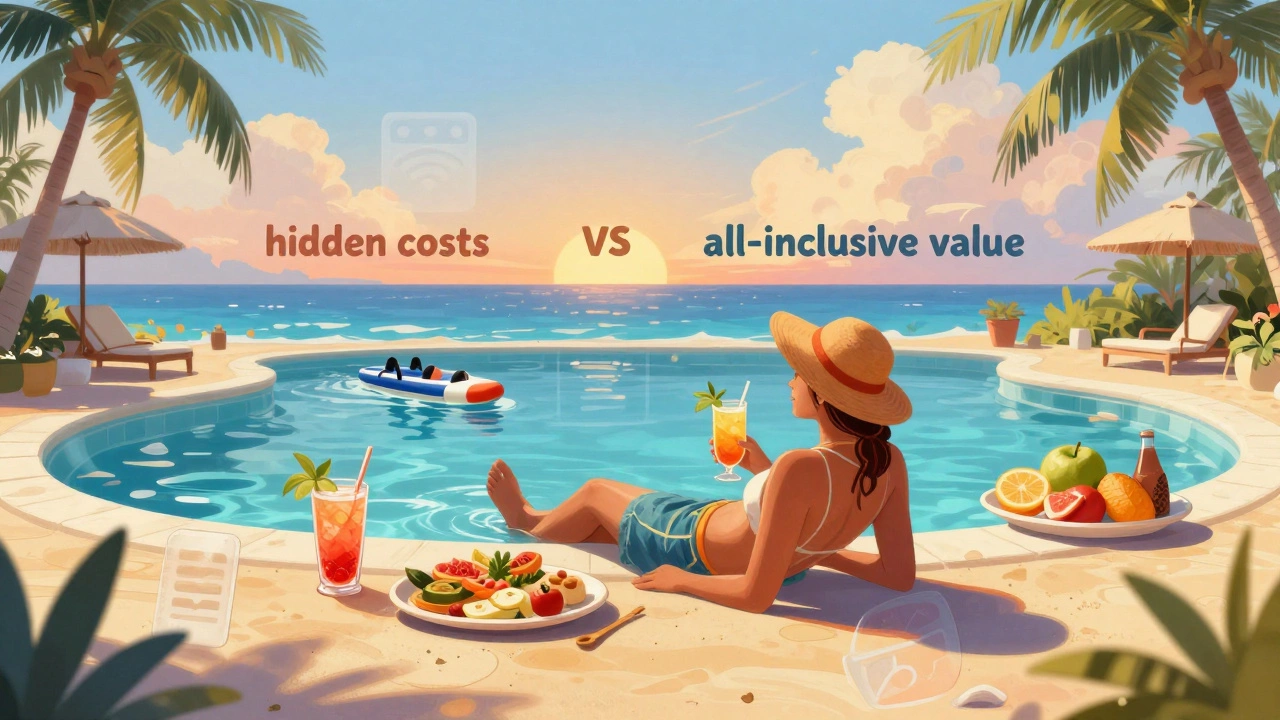 Relaxing traveler at a Caribbean all-inclusive resort