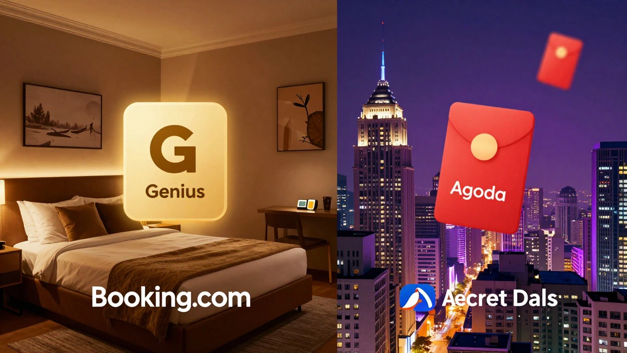 Split view comparing European and Asian hotel booking styles