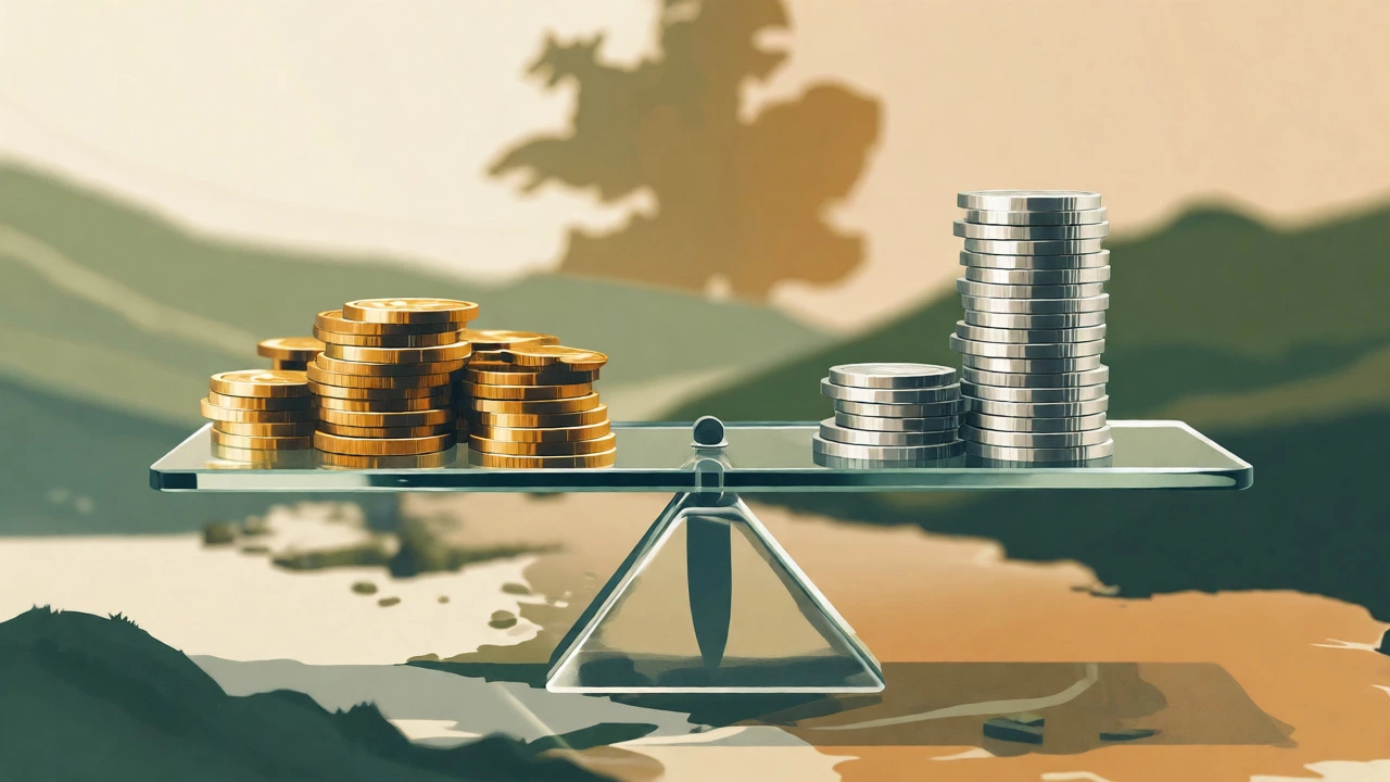 Conceptual illustration of a scale balancing rental costs and booking fees